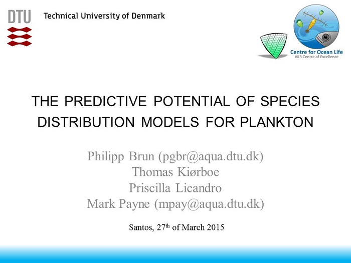 Philipp Brazil's paper: The predictive potential of species distribution models for plankton